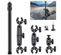 Ysislybin Motorcycle Mount for Insta 360 X4 X3 X2 ONE RS, Motorcycle Camera Mount Kit with Three Super Clamps and Invisible Stick 360 Degree Rotation Bike Handlebar Mount