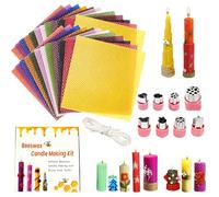 Ysislybin Wax Sheets for Candles, 24 Pieces of Beeswax Sheets for Candles with 8 Shapes Colored Beeswax Candle Making Kit for Children and Adults DIY Christmas Wax Art 12 Colors 20x20cm