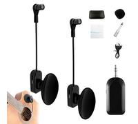 Ysislybin Wireless Instrument Microphone, 2.4GHz Microphone Clip Rechargeable Receiver with Detachable Suction Cup 360° Rotatable Pickup for Saxophone Guitar Clarinet Cello