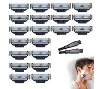ysister Compatible Mach 3 Turbo Blades 20 Pieces Men Razor Blades Mach 3 Replacement Blades Offer Mach 3 Turbo Refills Replacement Blades for Manual Razor, Clean Beard, Hair Leg