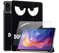 Ysjisy Case Compatible with Xiaomi Redmi Pad 2 11 Inches, Dark Black PU Leather Flip Wallet Protective Case with 1 Piece Tempered Glass Screen Protector for Xiaomi Redmi Pad 2 11 Inch