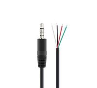 YSJJZRL 3.5mm Male Plug to 4 pin Bare Wire Open End TRS 4 Pole Stereo 3.5mm Plug Jack Connector Audio Cable (1M,Male-4 Pole)