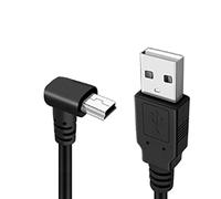 YSJJZRL 90 Degree Mini USB Cable,90° Mini USB B Male to USB 2.0 Male Data Sync Charging Extension Cable for GPS Dash Cam (0.5M,Up)