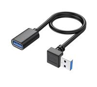 YSJJZRL 90 Degree USB 3.0 Extension Cable Straight/Up/Down/Left/Right Angle USB Male to Female Extender Cord (2M,Down)