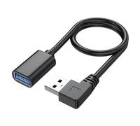 YSJJZRL 90 Degree USB 3.0 Extension Cable Straight/Up/Down/Left/Right Angle USB Male to Female Extender Cord (1M,Right)