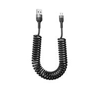 YSJJZRL Coiled Scalable USB Micro Cable,Expansion Spring Coiled Cable 3A Fast Charging Cable for S7 Edge S6 S2 J7 J5 J3 etc (1M,Black)