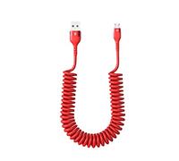 YSJJZRL Coiled Scalable USB Micro Cable,Expansion Spring Coiled Cable 3A Fast Charging Cable for S7 Edge S6 S2 J7 J5 J3 etc (1M,Red)