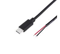 YSJJZRL Type C USB to Bare Wire Open End Cable 5V 2A 2/4 Cores Power Pigtail Repair Tin on The Tail Cable Cord DIY (2M,Type Male-2 Wire)