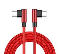 YSJJZRL USB C to USB C Nylon Braided Cable 90 Degree Double Elbows 60W 3A PD Fast Charge Cord for Samsung Galaxy S20, Pixel, LG Tablet etc (1M,Red)