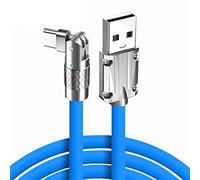 YSJJZRL USB Type C Cable 120W 6A LED 180° Rotation Fast Charge USB Type C Cable for Samsung Galaxy S23 S22 S9 Note 9 etc (1.8M,Blue)