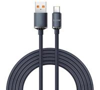 YSJJZRL USB Type C Cable Braided 120W 6A Super Fast Charger Data Cable For Samsung S20 S22 S23+ A50 A51 etc (0.25M,Black)