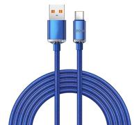 YSJJZRL USB Type C Cable Braided 120W 6A Super Fast Charger Data Cable For Samsung S20 S22 S23+ A50 A51 etc (1M,Blue)