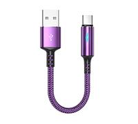 YSJJZRL USB Type C Cable,USB A to USB C LED 2A Fast Charging Braided Charge Cord Compatible with Samsung Galaxy S10 S9 S8 Plus,Note 9 8 (0.25M,Purple)