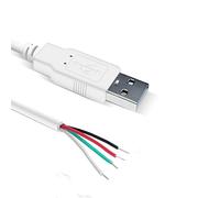 YSJJZRL White USB Male/Female to Bare Wire Open End Cable 2A 4 Cores Power Pigtail Repair Cable DIY (0.3M,USB Male)