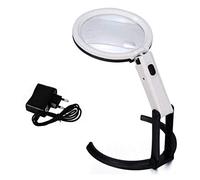 YSJNGF 1.8X 5X Portable Led Lighted Hands Magnifying Glass Illuminated Desktop Magnifier with 10 Led Lights, Foldable Pocket Size for Reading, Inspection,Repair, Hob Chaser of Light