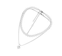 YSJNGF 1 Set Heart Pearls Of The Lid Choker Necklaces for Woman Locket Valentine Pearl Neck Chain Necklace Jewelry Titanium Steel