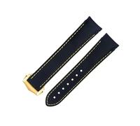 YSJNGF 20mm Black Yellow Line High Density Nylon Watchbands For AT150 Seamaster 300 Planet Ocean De Ville Curved End Watch Band