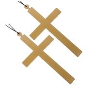 YSJNGF 2pcs Necklace Priest Costumes Pendant The Crucifix Adults Accessory for Women Crosses Croft Steel Monk Cross Nun Costume Prop Polyester
