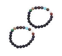 YSJNGF 2pcs Women Stone Bead Charm Bracelet Set Universe Featuring The Eight Planets of The