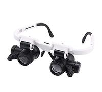YSJNGF 3 Lens 8X 15X 23X Bracket Headband Magnifier Loupe Glasses with 2 LED Lights Eye Magnification Goggles Magnifying Tool for Reading, Jewelry Loupe, Watch, Electronic Rep Chaser of Light