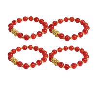 YSJNGF 4pcs Prayer Beads Lucky Chinese Fortune Bracelet Beaded Wristband Stretch Bead Bangle for Girl Girls Bracelets Guangdong Agate