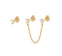 YSJNGF 925 Mismatched Stud For Women Tiny Stunning Zircon Chain Tassel Ear Studs Piercing High-end earrings