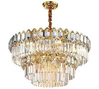 YSJNGF Adjustable Ceiling Light Contemporary Pendant Lights Fixture Hallway Kitchen Bathroom,Crystal Chandelier for Living Room-Golden 10 Home Decor Lamp(15 Head)