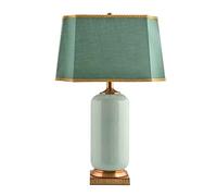 YSJNGF Bedside Lamp Ceramic Table Lamp Square Cloth Lampshade Classical Desk Light Bedroom Living Room Desktop Fixture