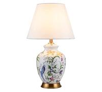 YSJNGF Ceramic Table lamp American Flower and Bird Ceramic Table Lamps Hotel Bedroom Bedside Table Table Lamp/Desk Lamp for Entering The Porch Ginger Pot Nightstand Light Lamps (Size : 35 * 57cm)