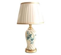 YSJNGF Ceramic Table lamp European Style Hand-Carved Table Lamp Ceramic Desk Lamp Nordic Study Bedroom Nightstand Bedside Lamp，48cm Lamps