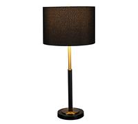 YSJNGF Ceramic Table lamp Postmodern Light Luxury Metal Table Lamps Night Light Bedroom Living Room Decor Desk Lamp with Black Shade for Room DecoratBedside Nightstand Lamp Lamps (Size : 28 * 5
