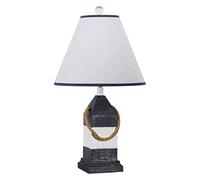 YSJNGF Ceramic Table lamp Red and White Resin Table Lamps American Retro Table Lamp Desk Lamp Hemp Rope Bedside Nightstand Lamp for Bedroom Living Room Night Light Lighting Lamps (Color : B, Siz