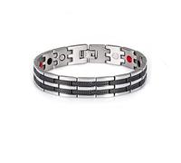 YSJNGF Charm Bracelet Male Waterproof Luxury Stainless Steel Bracelet for Men Black Magnetic Bracelet Homme Wheat 13.5mm Wristband Healthy Magnetic Bracelet (Color : 1)