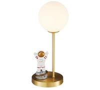 YSJNGF Cute Night Light for Kids LED Table Desk Lamp Antique Brass Astronaut Table Lamp Mid Century Milk Glass Nightstand Lamp for Children Bedroom Nursery Bedside Girls Boys Room Home