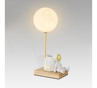 YSJNGF Cute Table Lamp for Desk Kids Table Lamps for Bedrooms Girls Moon Night Light Planet Globe Astronaut Bedside Lamp Small Mid Century Nightstand Lamp for Children Nursery Room Boys Room Home