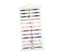 YSJNGF Devil Friendship Protection Hand Chain Mexican Beaded Evil Turkey Eye Bracelet Blue Bracelets Crystal Colorful