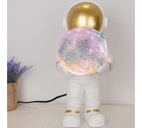 YSJNGF End Table Lamp Kids Room Boy Astronaut Nursery Table Lamp Vintage Mid Century Moon Desk Light Colorful Planet Kids Bedside Nightstand Lamp for Girls Bedroom Children Room Entryway