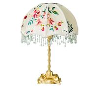 YSJNGF French Antique Gold Table Lamps White Flower Shade Vintage Brass Table Lamp Retro Bedroom Table Lamp for Girls Room Rustic Desk Nightstand Lamp for Bedside Living Room Home Office Decor