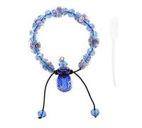 YSJNGF Gemstone Bracelets Adjustable Bottles Apothecary Spray Bottle Conditioner Scent Essential Oil Bracelet Humidifier Reusable Refillable Glass Blue