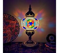 YSJNGF Handmade Turkish Mosaic Table Desk Lamp，Retro Romantic Moroccan Bohemian LED Night Light，Decor Lamp for Bar Coffee : Color