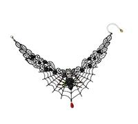 YSJNGF Horrible Halloween Necklace Choker Lace Exaggerated Pendant Festive Skull Chain Present for Women