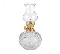 YSJNGF Indoor and Outdoor Classic Kerosene Lamp, Old-Fashioned Retro Glass Oil Lamp, Transparent Base Oil Lamp, Adjustable Brightness, 18.5 Cm, Creative Desktop Decoration,Clear(Color:Clear)