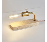 YSJNGF Industrial Desk Table Lamp Natural Stone Marble Table Lamp Dimmable Switch Mid Century Desktop Lamp Rustic Farmhouse Nightstand Lamp for Bedroom Living Room Home Office