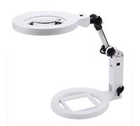 YSJNGF Led Magnifying Lamp,1.5 X 5X Daylight Hands Folding Magnifier and Table & Desk Lamp Light,Portable Adjustable Dimmable Illuminated Magnifying Glass for Reading, Re Chaser of Light