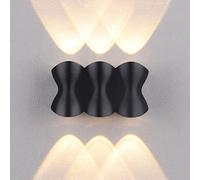 YSJNGF LED Outdoor Light Black Porch Lamp, Up Down Aluminum, IP65 Waterproof Indoor Spotlights, Garden Lights Bathroom Sconces, 3000K Exterior Wall Lamps