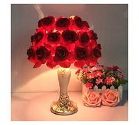 YSJNGF Living Room Bedroom Table Lamp Rose Desk Lamp Bedroom Creative Multicolor Table Lamp Desk Decoration Rose Flower Night Light Bedside Nightstand Lamp (Size : B Style, Color : Rojo)