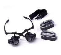 YSJNGF Magnifying Glass 10X 15X 20X 25X Illuminated Goggle Glasses Style Reading Repair Magnifier Loupe Magnifying Glass with LED Lamps and Headband Chaser of Light