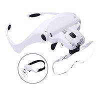 YSJNGF Magnifying Glass with Light Headband Magnifier Glasses With LED Light, Head Mount Magnifier Handsfree Reading Magnifying Glasses With Light For Close Work Jeweler Loupe Craft Watch Repair Hobby