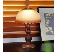 YSJNGF Mid Century Table Lamp for Office Reading LED Desk Lamp USB ed Wood Grain Milk Glass Table Lamp Vintage Farmhouse Bedside Nightstand Lamp for Living Room Kids Bedroom Home