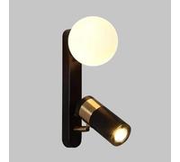 YSJNGF Mounted Reading Light for Bedside 90° Adjustable Spotlights with Globe Glass Lampshade, Study Room Hotel Bedroom Rotatable Wall Lamps (H: 30cm)